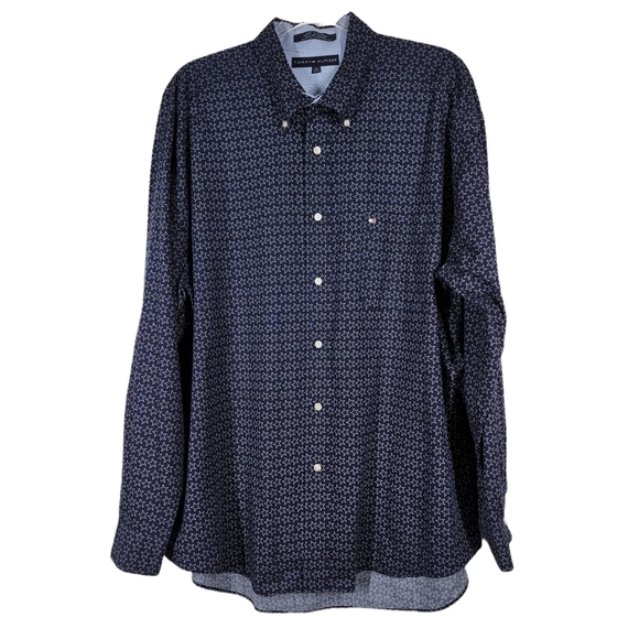 TOMMY HILFIGER BUTTON DOWN STAR PATTERN SHIRT - Picture 1 of 8